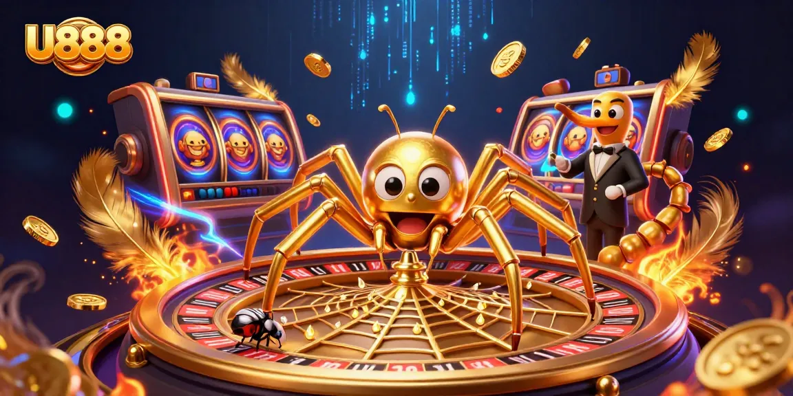 Experience thrilling wins with U888 in a vibrant casino atmosphere featuring unique characters and game elements.