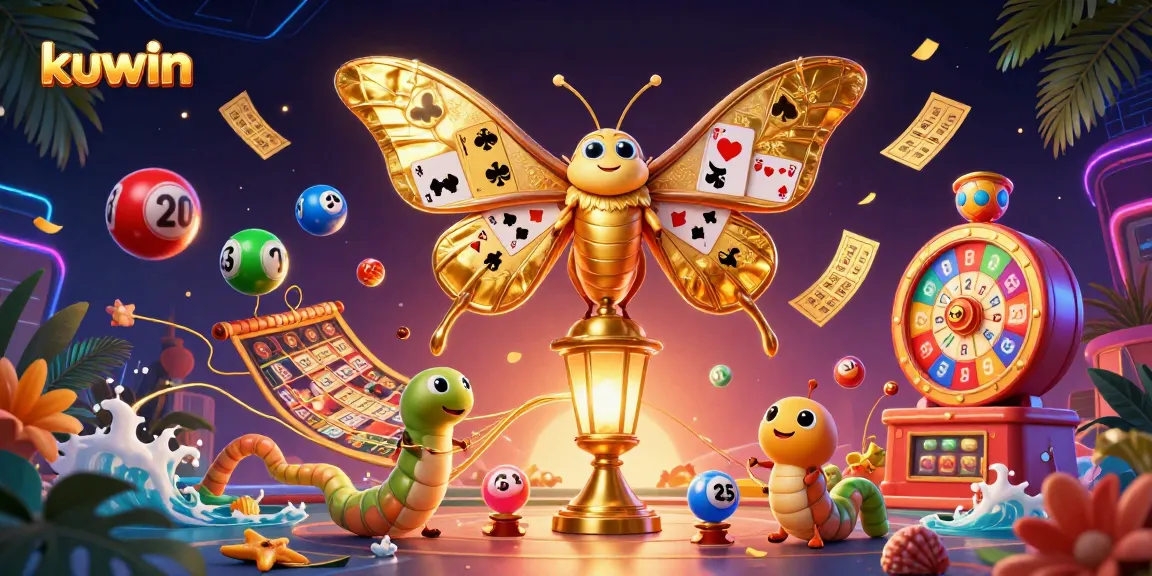 Experience kuwin's vibrant casino world through a dynamic 3D illustration of games and prizes.