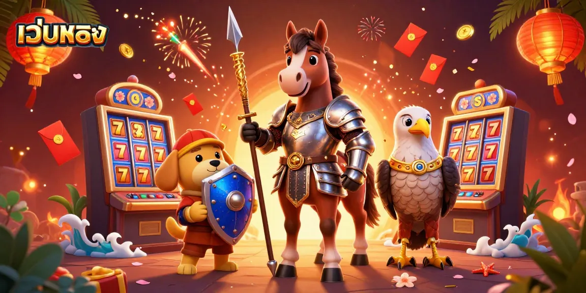 Experience thrilling wins at เว็บตรง with action-packed slot games featuring knights and celebratory elements.