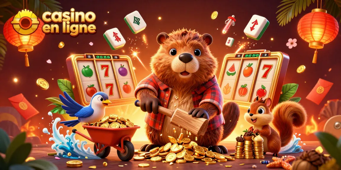 Gagnez des pièces d'or en jouant à un casino en ligne avec un castor dans un environnement festif