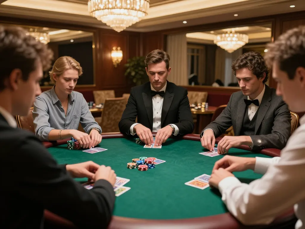 Players engage in high-stakes poker at GK88 casino, showcasing tension and skill