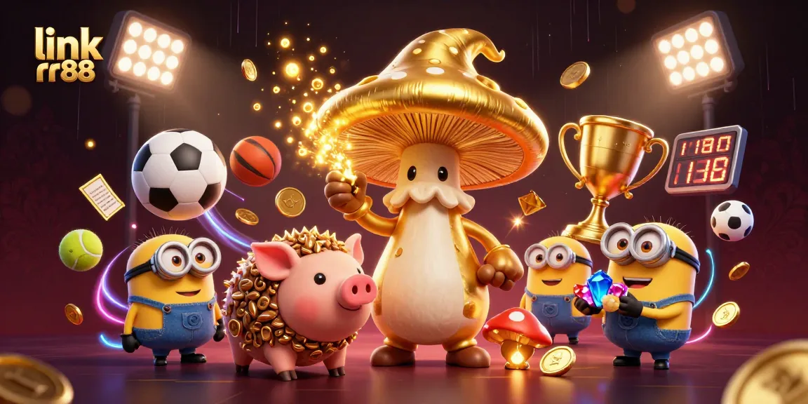 Experience dynamic betting action at link rr88 with a vibrant 3D casino illustration filled with magical characters.