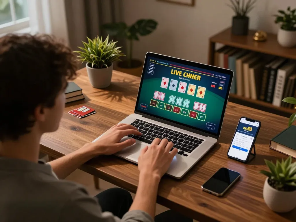 Engaging online blackjack gameplay experience using the xin88 platform on a modern laptop