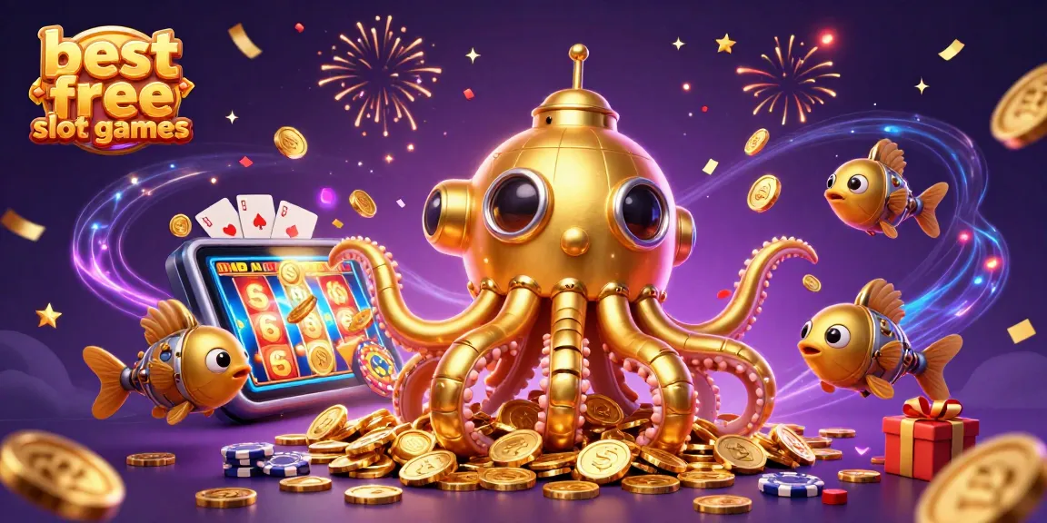 Play the best free slot games with exciting visuals of a kraken submarine amidst golden coins.