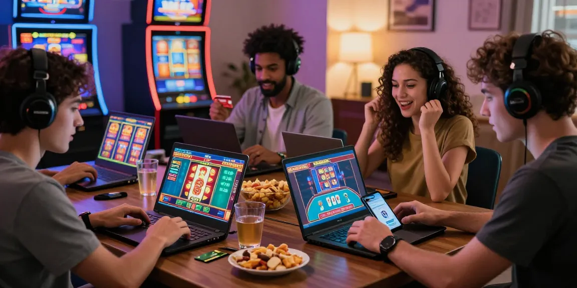 Players enjoying online gaming at home, exploring casinos that accept credit cards in a fun atmosphere.