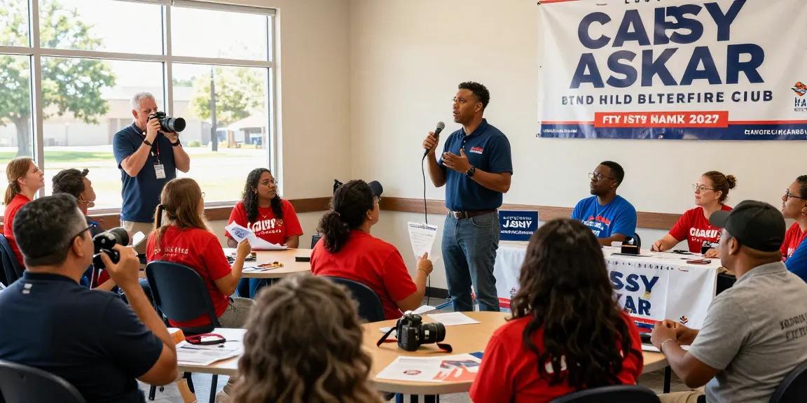 Casey Askar campaigning in Florida, engaging local voters at a community event.