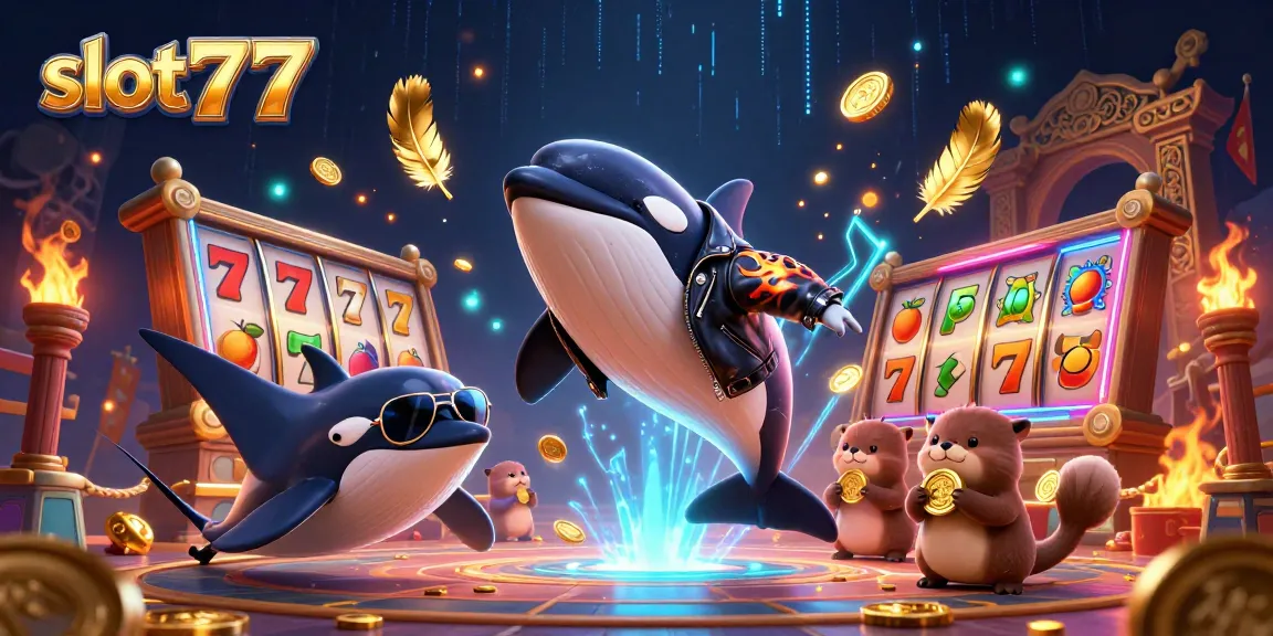 Engage with the vibrant world of slot777 featuring a whale, stingray, and otters celebrating wins.
