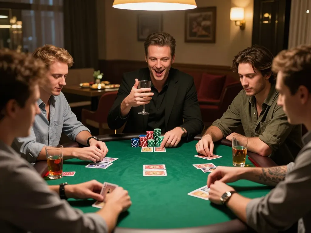 RR88 players engaging in lively poker game with focused strategies and friendly atmosphere.