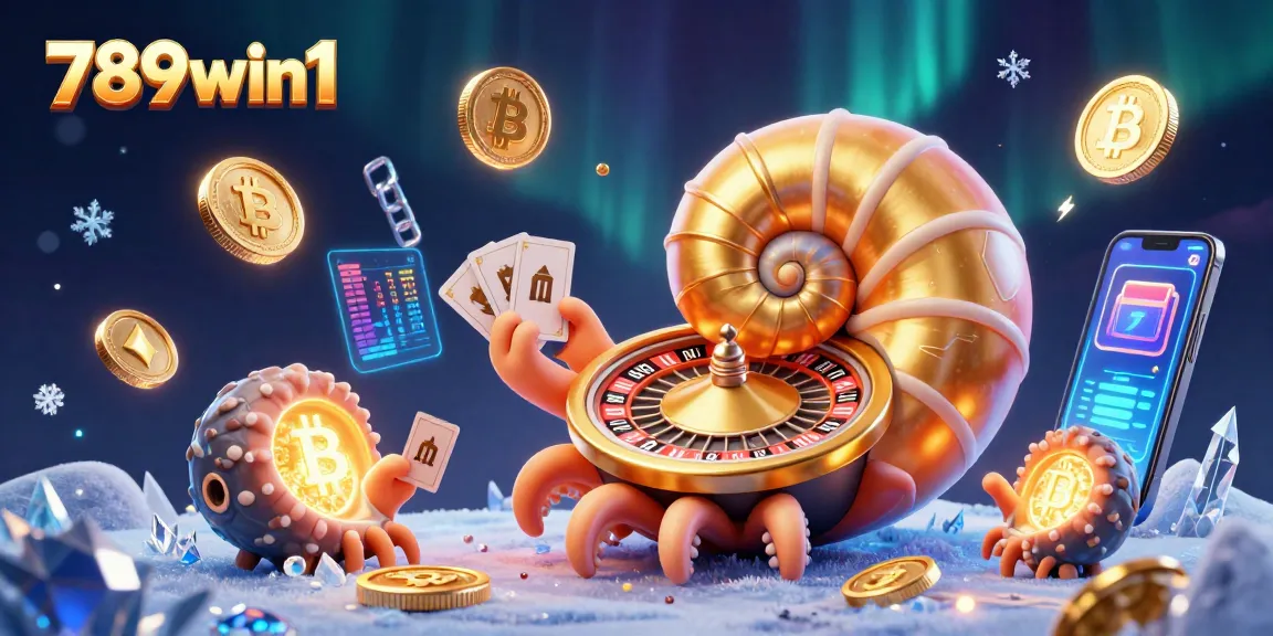 Engage in thrilling gameplay at 789win1 with crypto elements and vibrant casino imagery.