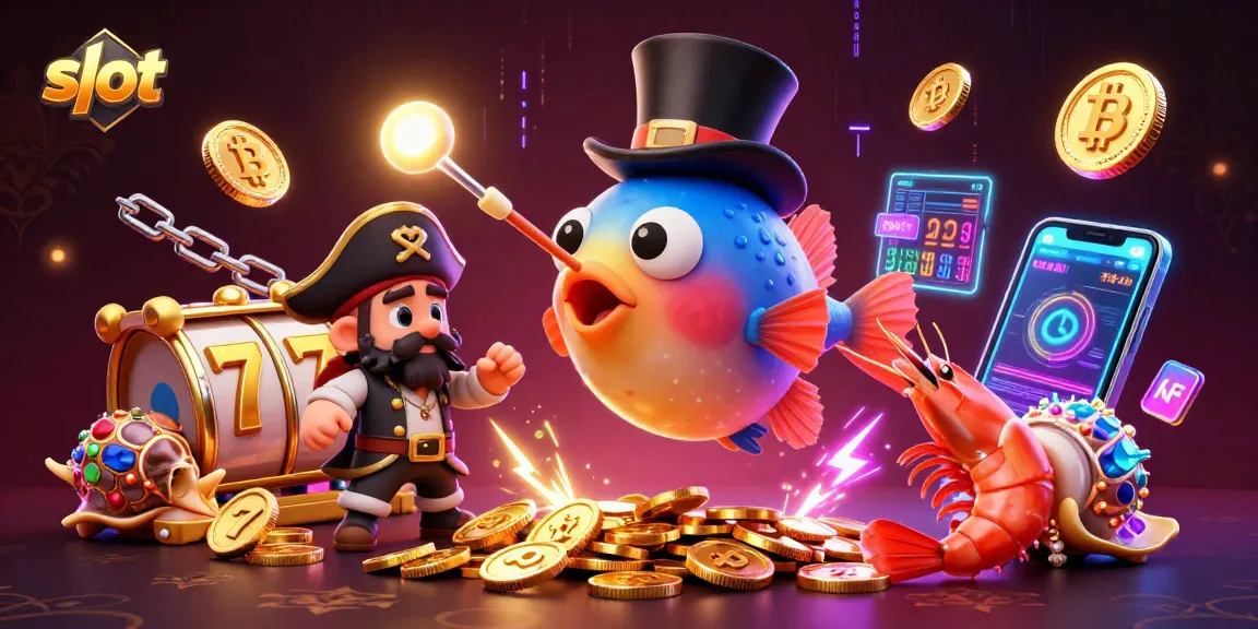 Engage in slots action with glowing coins and vibrant characters in a casino setting.