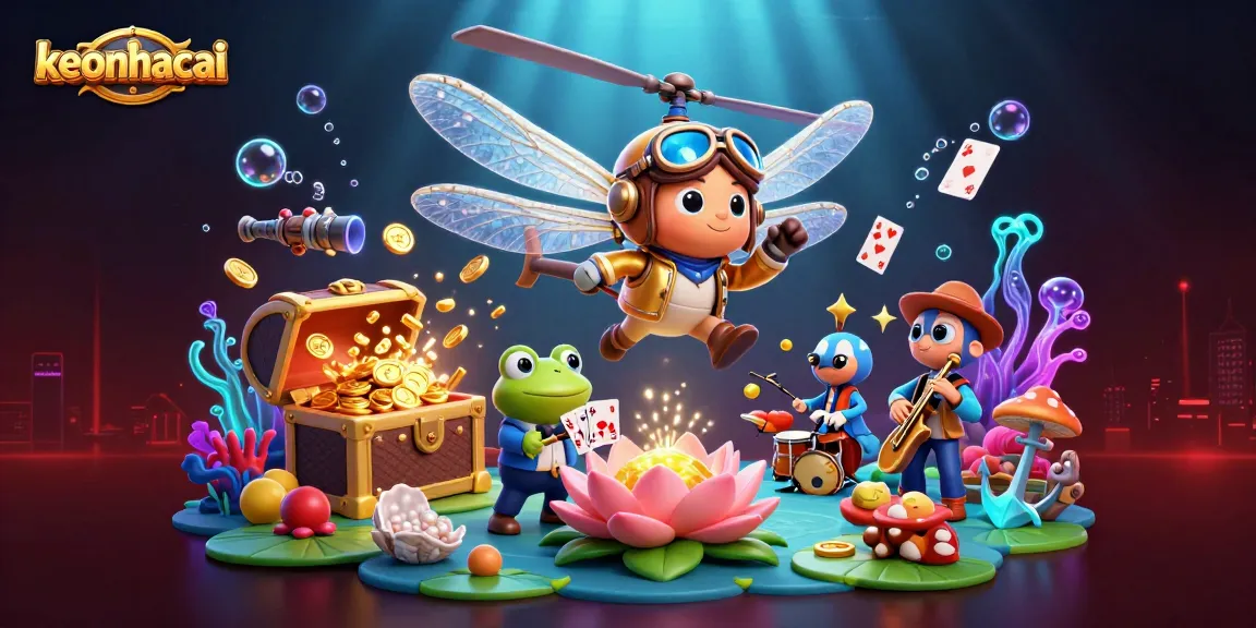 Play thrilling games at keonhacai with animated characters and casino elements in an underwater scene.