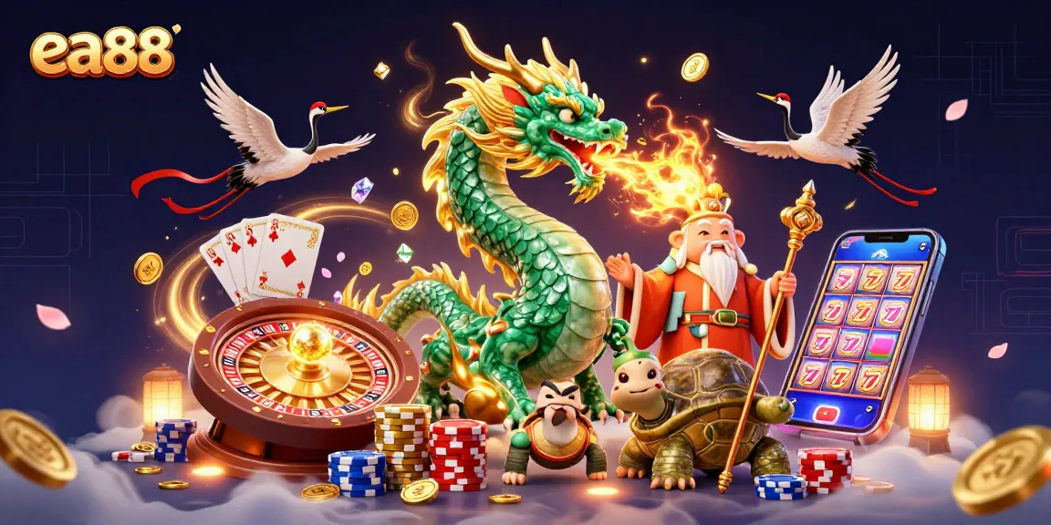 Win big with ea88 at the exciting online casino featuring jade dragon and lucky symbols!