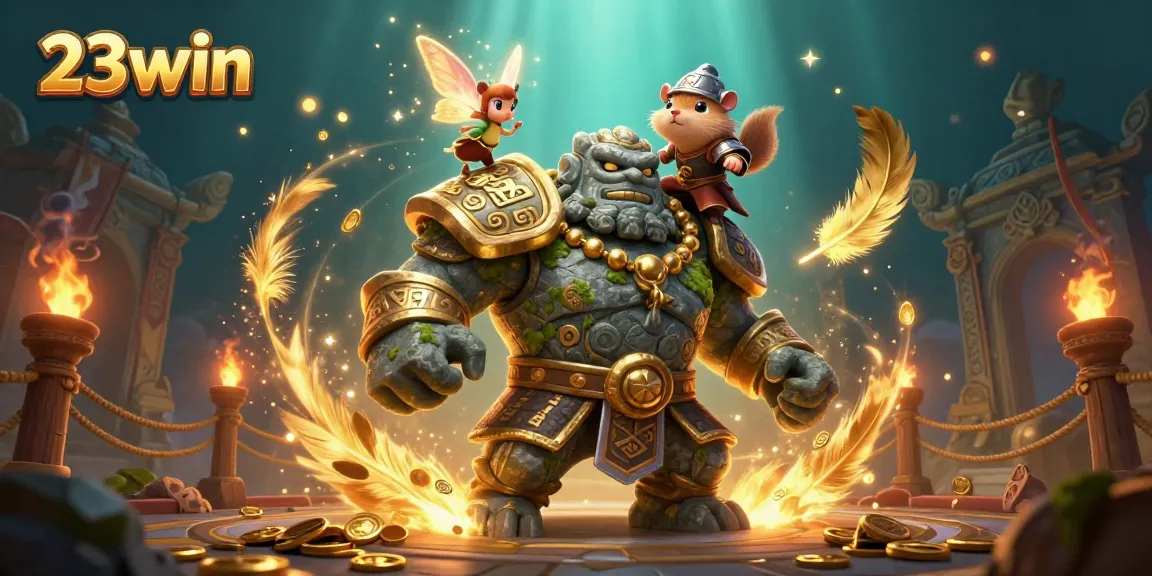 Experience thrilling gameplay with 23win featuring a mystical golem and dazzling magic.