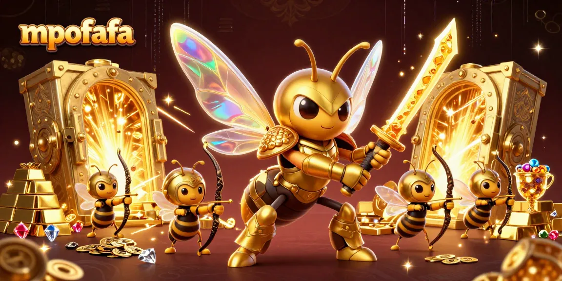 Win exciting prizes on mpofafa with a vibrant casino-themed illustration featuring dynamic characters and treasures.