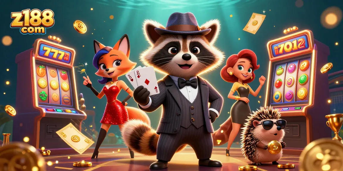 Engage with z188 com winning strategies in an exciting 3D casino scene featuring charming characters.