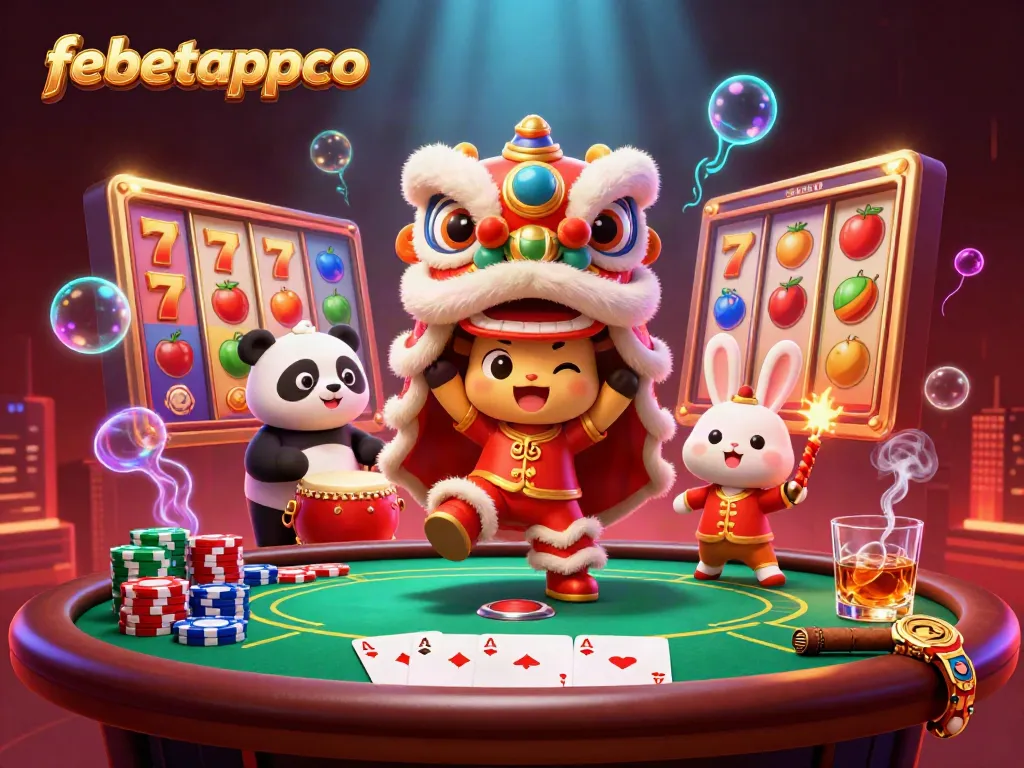 Experience thrilling slots and festive celebrations with febetappco's vibrant 3D gaming scene.