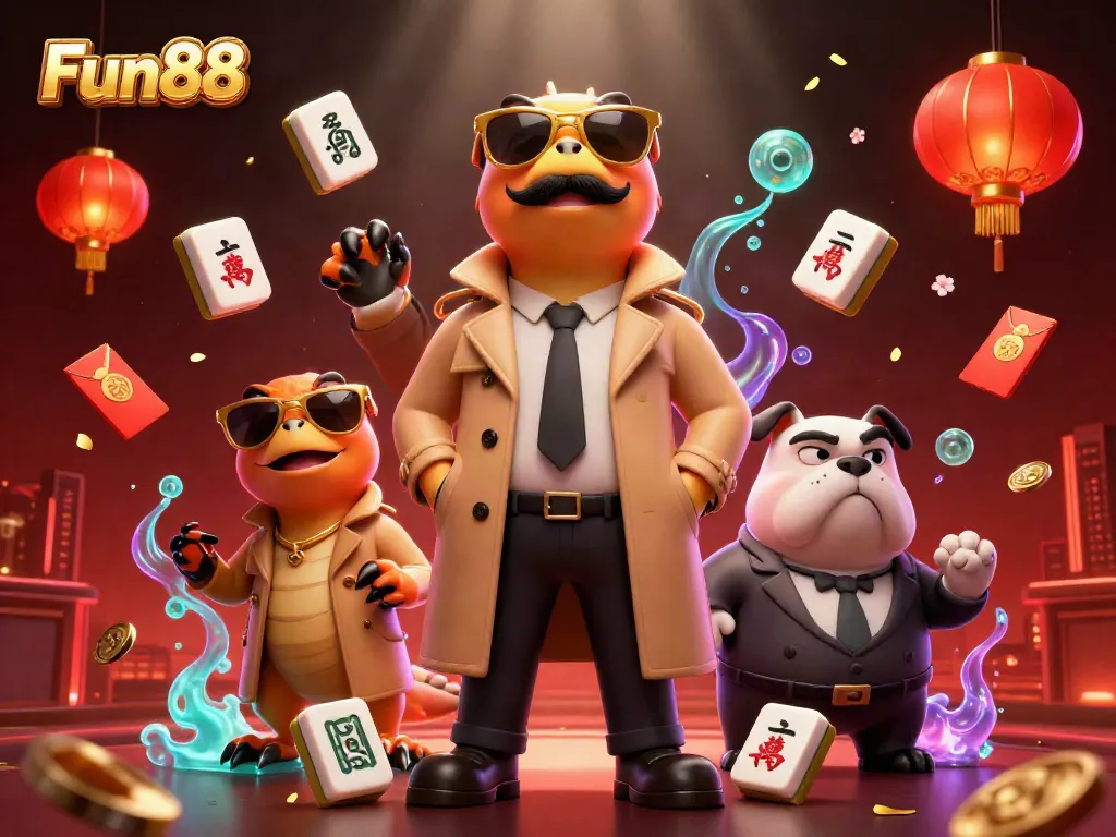 Experience the vibrant excitement of Fun88's casino with raptors and gold elements.