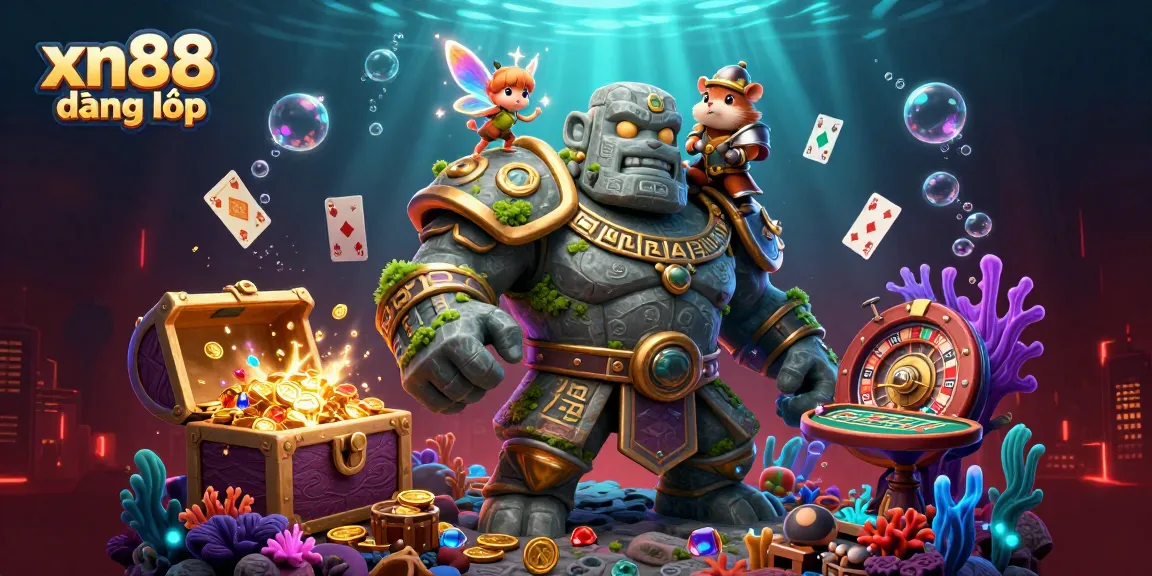 Play exciting games at xn88 đăng nhập with visual magic and treasure in this vibrant illustration.