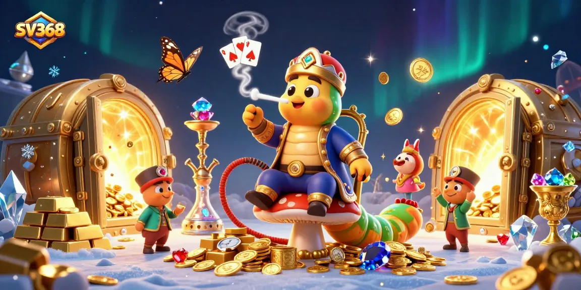 Engage with SV368 through a vibrant 3D illustration showcasing gaming elements and luck-filled symbols.