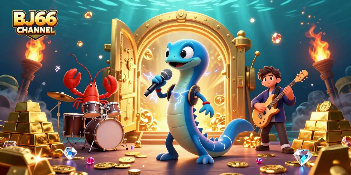 Experience the thrilling action of BJ66 CHANNEL with vibrant underwater casino elements and a lively musical performance.