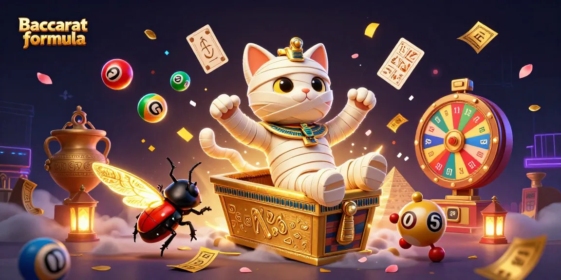 Experience the excitement of Baccarat formula with a vibrant 3D casino scene featuring mythical elements.