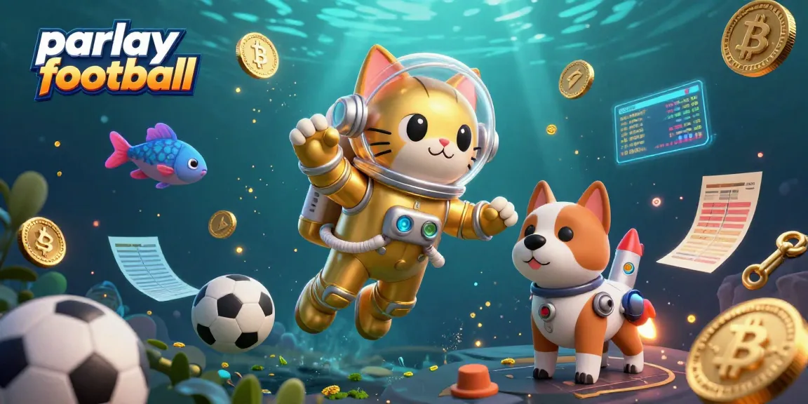 Experience exciting parlay football action in a vibrant, dynamic 3D scene with sports elements.