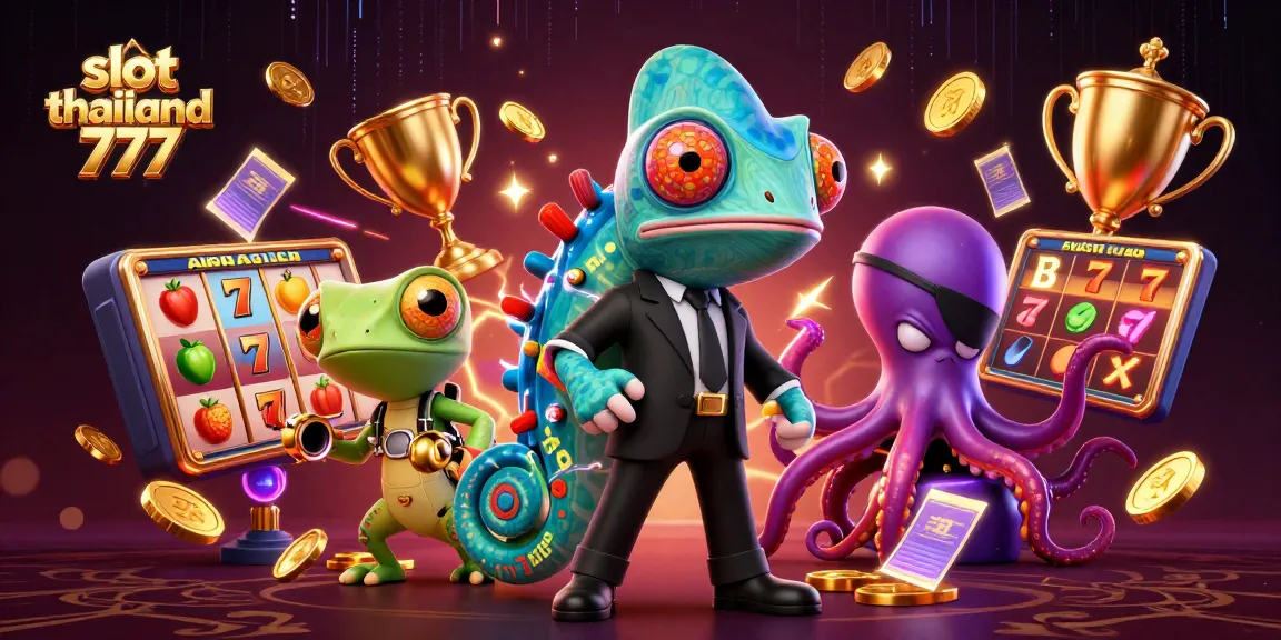 Engage with slot thailand 777 in an exciting scene featuring lucky 7s, jackpot counters, and vibrant slot elements.