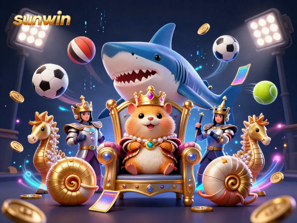Experience the thrill of sunwin with a unique hamster king scene, showcasing elaborate gaming elements.