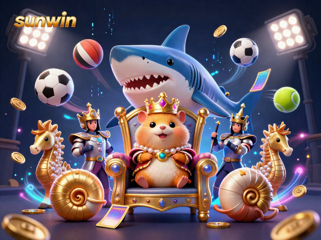 Experience the thrill of sunwin with a unique hamster king scene, showcasing elaborate gaming elements.