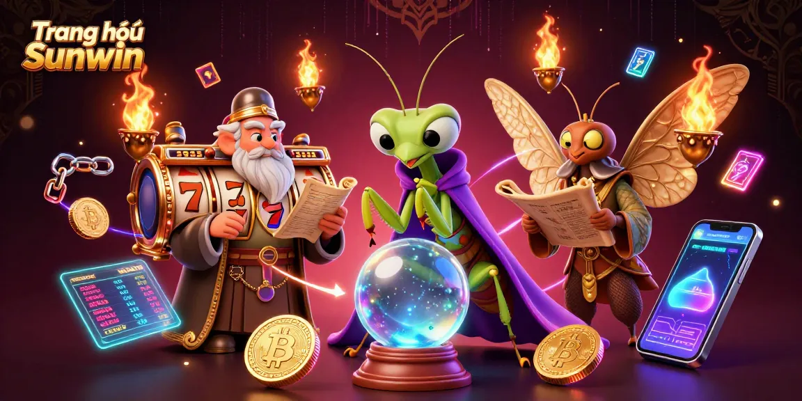 Experience the magic of Trang chủ Sunwin with a dynamic scene featuring vibrant casino elements and characters.