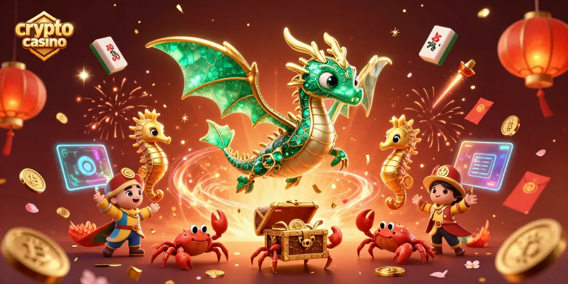 Gagnez au crypto casino avec des pièces Bitcoin et Ethereum dans une illustration vibrante.