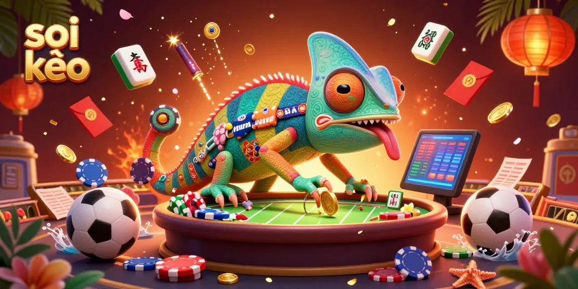 Discover thrilling soi kèo action with a colorful chameleon casino owner ready for sports betting.
