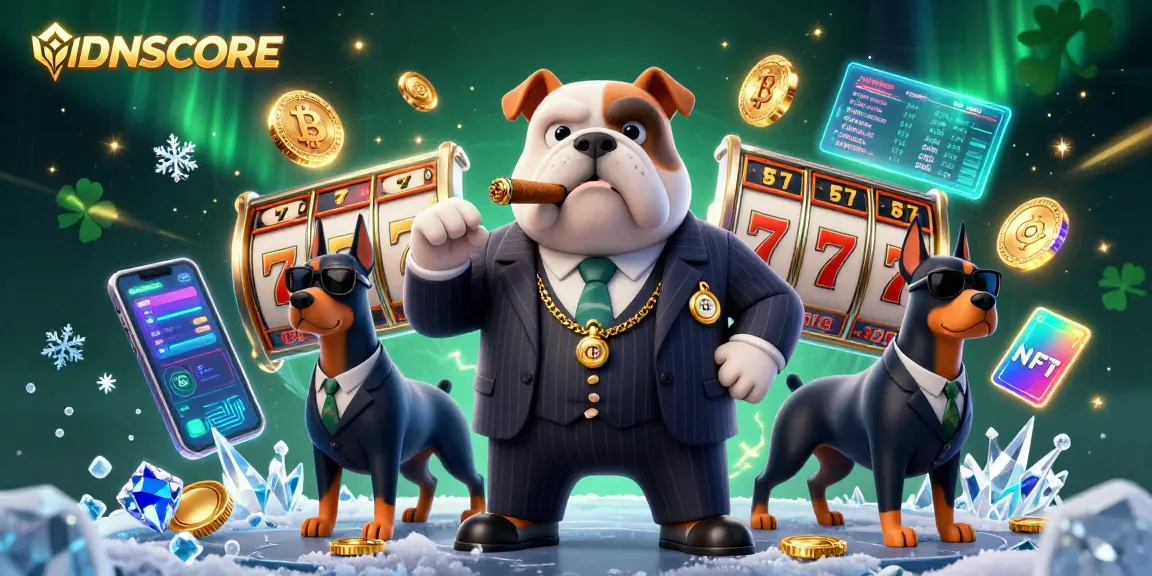Experience excitement at IDNSCORE with animated characters and dynamic slot reels in a 3D digital casino.