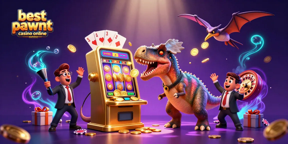 Experience the excitement of the best payout casino online Australia as dinosaurs interact with gaming elements.