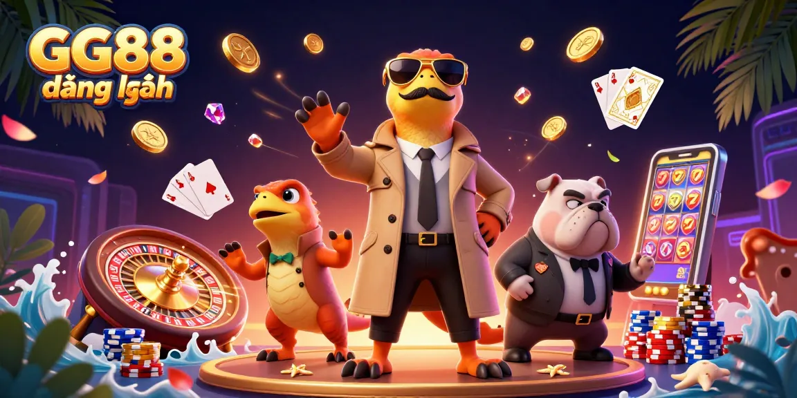 Engage in thrilling gameplay at GG88 đăng nhập as three raptors sneak into a casino.