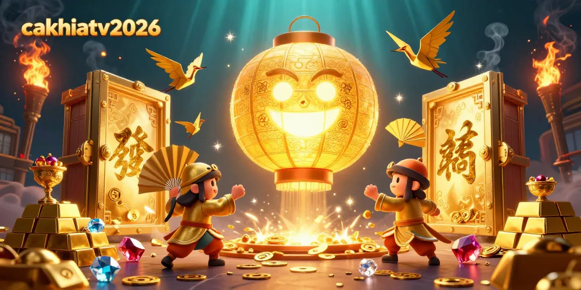 Cakhiatv2026 offers immersive gambling experiences, featuring vibrant golden spirits and treasure in a dynamic casino setting.
