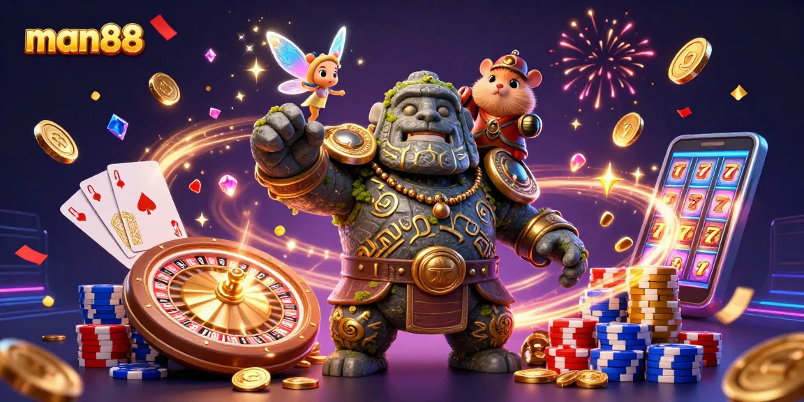 Experience the thrill of man88 with vibrant casino characters and dynamic gaming elements.